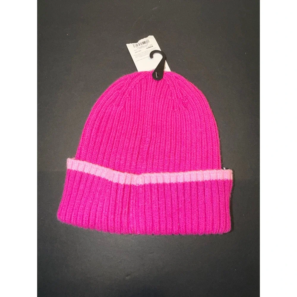Crayola x Kohls Kids Fuchsia Pink Ribbed Knit Beanie Hat New One Size‎
